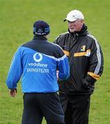 27 February 2011; The Dublin manager Anthony Daly is congratulated by the Kilkenny manager Brian Cody. Walsh Cup Final, Dublin v Kilkenny, Parnell Park, Donnycarney, Dublin. Picture credit: Ray McManus / SPORTSFILE