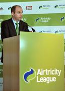 28 February 2011; Speaking at the launch of the 2011 Airtricity League is Stephen Wheeler, Managing Director, Airtricity. Airtricity League Launch Photocall, FAI Suite, Aviva Stadium, Lansdowne Road, Dublin. Picture credit: David Maher / SPORTSFILE