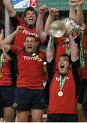 20 May 2006; Munster captain Anthony Foley lifts the Heineken Cup after the game. Heineken Cup Final, Munster v Biarritz Olympique, Millennium Stadium, Cardiff, Wales. Picture credit; Brendan Moran / SPORTSFILE