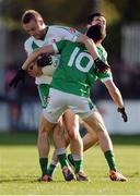 16 October 2016; Alan Smith of Sarsfields in action against Shea Ryan, behind, and Ben McCormack of Sarsfields during the Kildare County Senior Club Football Championship Final game between Moorefield and Sarsfields at St Conleth's Park in Newbridge, Co Kildare. Photo by Piaras Ó Mídheach/Sportsfile