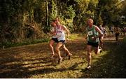 16 October 2016; From left, John Fenlon of St. Abbans AC, Co Laois, Ciaran Diviney of Crusaders AC, Dublin and right, Paul Buckley of Ferbane AC, Co.Offaly, in action during the Men's Senior and Masters 8k race. Autumn Open Cross Country Festival at the National Sports Campus in Abbotstown, Dublin. Photo by Tomás Greally/Sportsfile