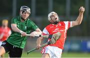 16 October 2016; Darragh O'Connell of Cuala in action against Trevor Lee of Lucan Sarsfields during the Dublin County Senior Club Hurling Championship Semi-Finals game between Cuala and Lucan Sarsfields at Parnell Park in Dublin. Photo by Cody Glenn/Sportsfile