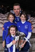 16 October 2016; The Thurles Sarsfields captain Padraic Maher with Isabelle, eight years, Larragh, 10, and Emma Griffin, 5, daughters of the late Jack Griffin who died just a week after last year's County Final, after the Tipperary County Senior Club Hurling Championship Final game between Thurles Sarsfields and Kiladangan at Semple Stadium in Thurles, Co. Tipperary. Photo by Ray McManus/Sportsfile