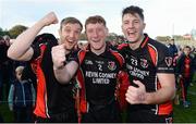 16 October 2016; Oulart-The Ballagh players, from left, Eamonn Murphy, Anthony Roche and Martin Og Storey celebrate after the Wexford County Senior Club Hurling Championship Final game between Cloughbawn and Oulart-The Ballagh at Wexford Park in Wexford. Photo by Matt Browne/Sportsfile
