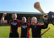16 October 2016; Oulart-The Ballagh players, from left, Peter Murphy, Ben O'Connor and Michael Jacob celebrate after the Wexford County Senior Club Hurling Championship Final game between Cloughbawn and Oulart-The Ballagh at Wexford Park in Wexford. Photo by Matt Browne/Sportsfile