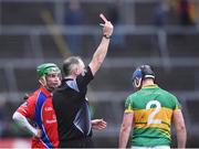 16 October 2016; Referee Leonard Fay sends off both Gerard Kelly of St. Thomas and Tadhg Linnane of Gort during the Galway County Senior Club Hurling Championship Final game between Gort and St.Thomas at Pearse Stadium in Galway. Photo by David Maher/Sportsfile