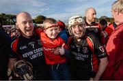 16 October 2016; Oulart-The Ballagh players Michael Jacob,7, with his six year old son Sean and Tommy Storey,11 celebrate after the Wexford County Senior Club Hurling Championship Final game between Cloughbawn and Oulart-The Ballagh at Wexford Park in Wexford. Photo by Matt Browne/Sportsfile