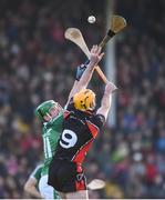 16 October 2016; Eóin Moore of Oulart-The Ballagh in action against Alan Carton of Cloughbawn during the Wexford County Senior Club Hurling Championship Final game between Cloughbawn and Oulart-The Ballagh at Wexford Park in Wexford. Photo by Matt Browne/Sportsfile