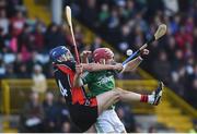 16 October 2016; Robert Whitty of Cloughbawn in action against Barry Kehoe of Oulart-The Ballagh during the Wexford County Senior Club Hurling Championship Final game between Cloughbawn and Oulart-The Ballagh at Wexford Park in Wexford. Photo by Matt Browne/Sportsfile