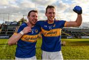 16 October 2016; Oisín Lappin, left, and Ronan Lappin of Maghery Seán MacDiarmada celebrate following their team's victory during the Armagh County Senior Club Football Championship Final game between Maghery Seán MacDiarmada and St Patrick's at Athletic Grounds in Armagh. Photo by Seb Daly/Sportsfile