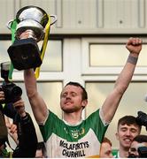 16 October 2016; Glenswilly captain Gary McFadden lifts the cup after winning the Donegal County Senior Club Football Championship Final game between Kilcar and Glenswilly at MacCumhaill Park in Ballybofey, Co. Donegal. Photo by Philip Fitzpatrick/Sportsfile