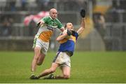 16 October 2016; Ciaran McGinley of Kilcar in action against Cathal Gallagher of Glenswilly during the Donegal County Senior Club Football Championship Final game between Kilcar and Glenswilly at MacCumhaill Park in Ballybofey, Co. Donegal. Photo by Philip Fitzpatrick/Sportsfile