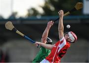 16 October 2016; Con O'Callaghan of Cuala in action against Rob Lambert of Lucan Sarsfields during the Dublin County Senior Club Hurling Championship Semi-Finals game between Cuala and Lucan Sarsfields at Parnell Park in Dublin. Photo by Cody Glenn/Sportsfile