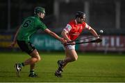 16 October 2016; Nicky Kenny of Cuala in action against Chris Crummey of Lucan Sarsfields during the Dublin County Senior Club Hurling Championship Semi-Finals game between Cuala and Lucan Sarsfields at Parnell Park in Dublin. Photo by Cody Glenn/Sportsfile