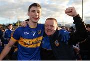 16 October 2016; Ciaran Higgins of Maghery Seán MacDiarmada, left, celebrates with club chairman Sean Cushnahan following their team's victory during the Armagh County Senior Club Football Championship Final game between Maghery Seán MacDiarmada and St Patrick's at Athletic Grounds in Armagh. Photo by Seb Daly/Sportsfile