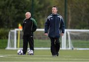 15 October 2016; Kerry District League manager Darren Aherne, right, and his assistant manager Danny Diggins prior to the SSE Airtricity League Under 17 Shield match between Limerick FC and Kerry District League at the University of Limerick. Photo by Piaras Ó Mídheach/Sportsfile