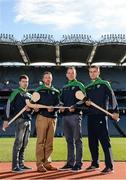 17 October 2016; From left to right, Keith Carmody of Kerry, Gregory O’Kane of Antrim, Conor Phelan of Kilkenny, and John McGrath of Tipperary, pictured at the GAA Hurling Shinty Launch at Croke Park in Dublin. Photo by Seb Daly/Sportsfile