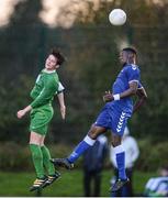 15 October 2016; Sam Ogundare of Limerick FC in action against Dylan O'Sullivan of Kerry District League during the SSE Airtricity League Under 17 Shield match between Limerick FC and Kerry District League at the University of Limerick. Photo by Piaras Ó Mídheach/Sportsfile