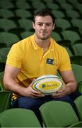 17 October 2016;Former Mini Rugby player and Aviva Ambassador Robbie Henshaw during the Aviva's Mini Rugby Season Launch at the Aviva Stadium in Dublin. The four provincial Aviva Mini Rugby Festivals are taking place throughout October and every club that competes is in with a chance to play in the Aviva National Mini Rugby Festival in May 2017, which he held on the famous Aviva Stadium pitch. Photo by Sam Barnes/Sportsfile