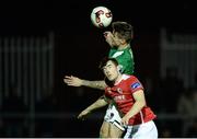 17 October 2016; Gavan Holohan of Cork City in action against Lee Desmond of St Patrick's Athletic during the SSE Airtricity League Premier Division game between St Patrick's Athletic and Cork City at Richmond Park in Dublin. Photo by Seb Daly/Sportsfile