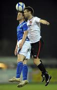 28 February 2011; Jamie Mulgrew, Linfield, in action against Greg Bolger, Dundalk. Setanta Sports Cup, First Round, Second Leg, Dundalk v Linfield, Oriel Park, Dundalk, Co. Louth. Photo by Sportsfile