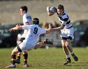 1 March 2011; Sean McCullagh,Belvedere College SJ, in action against Jack Lawrence, Presentation College, Bray. Powerade Leinster Schools Junior Cup 1st Round, Presentation College, Bray v Belvedere College SJ, Anglesea Road, Dublin. Picture credit: David Maher / SPORTSFILE