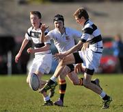 1 March 2011; Sean McCullagh, Belvedere College SJ, in action against Jack Lawrence, Presentation College, Bray. Powerade Leinster Schools Junior Cup 1st Round, Presentation College, Bray v Belvedere College SJ, Anglesea Road, Dublin. Picture credit: David Maher / SPORTSFILE