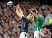 27 February 2011; Donncha O'Callaghan, Ireland, contests a lineout with Richie Gray, Scotland. RBS Six Nations Rugby Championship, Scotland v Ireland, Murrayfield, Edinburgh, Scotland. Picture credit: Brendan Moran / SPORTSFILE