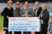 2 March 2011; Christine Hagan, Clann Éireann Club, Armagh, centre, who was in Croke Park today accepting her Ulster Tesco Provincial Club Person of the Year Award 2010 with, from left, Roisin Bell, Jennifer Hagan, Denise Jordan and Martina Hoye. Tesco Provincial Club Person of the Year Awards, Croke Park, Dublin. Picture credit: Ray McManus / SPORTSFILE