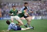 27 July 1986; David Beggy, Meath, supported by Finian Murtagh, left, in action against Dave Synnott and Pat Canavan, 5, Dublin. Leinster Senior Football Final, Meath v Dublin, Croke Park, Dublin. Picture credit; Ray McManus / SPORTSFILE