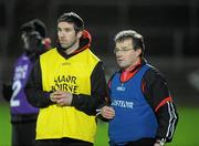 25 February 2011; St. Patrick's Academy, Dungannon, joint managers Ciaran Gourley and Peter Herron. BT MacRory Cup Semi-Final, St. Patrick's Academy, Dungannon v St. Michael's, Enniskillen, Healy Park, Omagh, Co. Tyrone. Picture credit: Oliver McVeigh / SPORTSFILE