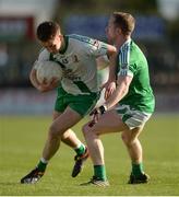 16 October 2016; Dan Nea of Sarsfields in action against Liam Callaghan of Moorefield during the Kildare County Senior Club Football Championship Final game between Moorefield and Sarsfields at St Conleth's Park in Newbridge, Co Kildare. Photo by Piaras Ó Mídheach/Sportsfile