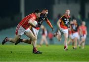 15 October 2016; Luke Kavanagh of Monaleen in action against Brian Noonan of Dromcollogher-Broadford during the Limerick County Senior Club Football Championship Final match between Monaleen and Dromcollogher-Broadford match at the Gaelic Grounds in Limerick. Photo by Piaras Ó Mídheach/Sportsfile