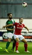 17 October 2016; Graham Kelly of St Patrick's Athletic in action against Greg Bolger of Cork City during the SSE Airtricity League Premier Division game between St Patrick's Athletic and Cork City at Richmond Park in Dublin. Photo by Seb Daly/Sportsfile