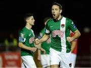 17 October 2016; Alan Bennett of Cork City celebrates after scoring his side's opening goal during the SSE Airtricity League Premier Division game between St Patrick's Athletic and Cork City at Richmond Park in Dublin. Photo by Seb Daly/Sportsfile