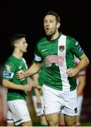 17 October 2016; Alan Bennett of Cork City celebrates after scoring his side's opening goal during the SSE Airtricity League Premier Division game between St Patrick's Athletic and Cork City at Richmond Park in Dublin. Photo by Seb Daly/Sportsfile
