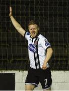 17 October 2016; Daryl Horgan of Dundalk celebrates after scoring his side's third goal during the SSE Airtricity League Premier Division game between Longford Town and Dundalk at City Calling Stadium, Longford. Photo by David Maher/Sportsfile