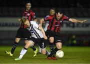 17 October 2016; Pat Flynn of Longford Town in action against Daryl Horgan of Dundalk during the SSE Airtricity League Premier Division game between Longford Town and Dundalk at City Calling Stadium, Longford. Photo by David Maher/Sportsfile