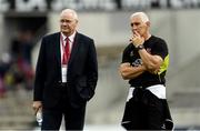 16 October 2016; Ulster assistant coach Joe Barakat, right, and Shane Logan ahead of the European Rugby Champions Cup Pool 5 Round 1 match between Bordeaux-Begles and Ulster at Stade Chaban-Delmas in Bordeaux, France. Photo by Ramsey Cardy/Sportsfile