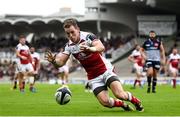16 October 2016; Craig Gilroy of Ulster scores a try which was subsequently disallowed during the European Rugby Champions Cup Pool 5 Round 1 match between Bordeaux-Begles and Ulster at Stade Chaban-Delmas in Bordeaux, France. Photo by Ramsey Cardy/Sportsfile