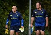 18 October 2016; Richardt Strauss, left, and Michael Bent of Leinster arrive ahead of squad training at UCD in Belfield, Dublin. Photo by Seb Daly/Sportsfile