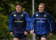 18 October 2016; Jimmy O'Brien, left, and Terry Kennedy of Leinster arrive ahead of squad training at UCD in Belfield, Dublin. Photo by Seb Daly/Sportsfile