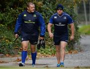 18 October 2016; Sean Cronin, right, and Mike Ross of Leinster arrive ahead of squad training at UCD in Belfield, Dublin. Photo by Seb Daly/Sportsfile