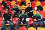 19 October 2016; Former GAA players, from left, footballer Colm Nally of Louth, footballer John Doyle of Kildare, footballer Trevor Giles of Meath,  hurler Richie Power of Kilkenny, and footballer Jason Sherlock of Dubiln, in attendance as Leinster GAA and GPA announce coaching initiative for retired players at the GAA Centre in Abbottstown, Co Dublin. Photo by Cody Glenn/Sportsfile