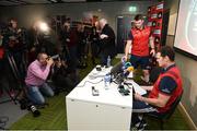 19 October 2016; Munster director of rugby Rassie Erasmus and captain Peter O'Mahony arrive for a press conference at The Munster Rugby High Performance Centre at the University of Limerick in Limerick. Photo by Diarmuid Greene/Sportsfile