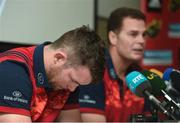19 October 2016; Munster captain Peter O'Mahony and director of rugby Rassie Erasmus during a press conference at The Munster Rugby High Performance Centre at the University of Limerick in Limerick. Photo by Diarmuid Greene/Sportsfile