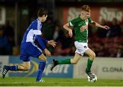 19 October 2016; Alec Byrne of Cork City in action against Apo Halme of HJK Helsinki during the UEFA Youth League match between Cork City and HJK Helsinki at Turner's Cross in Cork. Photo by Eóin Noonan/Sportsfile