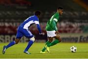 19 October 2016; Chiedoize Ogbene of Cork City in action against Obed Malolo of HJK Helsinki during the UEFA Youth League match between Cork City and HJK Helsinki at Turner's Cross in Cork. Photo by Eóin Noonan/Sportsfile