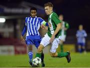 19 October 2016; Aaron Drinan of Cork City in action against Omar Jama of HJK Helsinki during the UEFA Youth League match between Cork City and HJK Helsinki at Turner's Cross in Cork. Photo by Eóin Noonan/Sportsfile