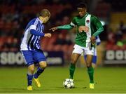 19 October 2016; Chiedozie Ogbene of Cork City in action against Joachim Böckerman of HJK Helsinki during the UEFA Youth League match between Cork City and HJK Helsinki at Turner's Cross in Cork. Photo by Eóin Noonan/Sportsfile